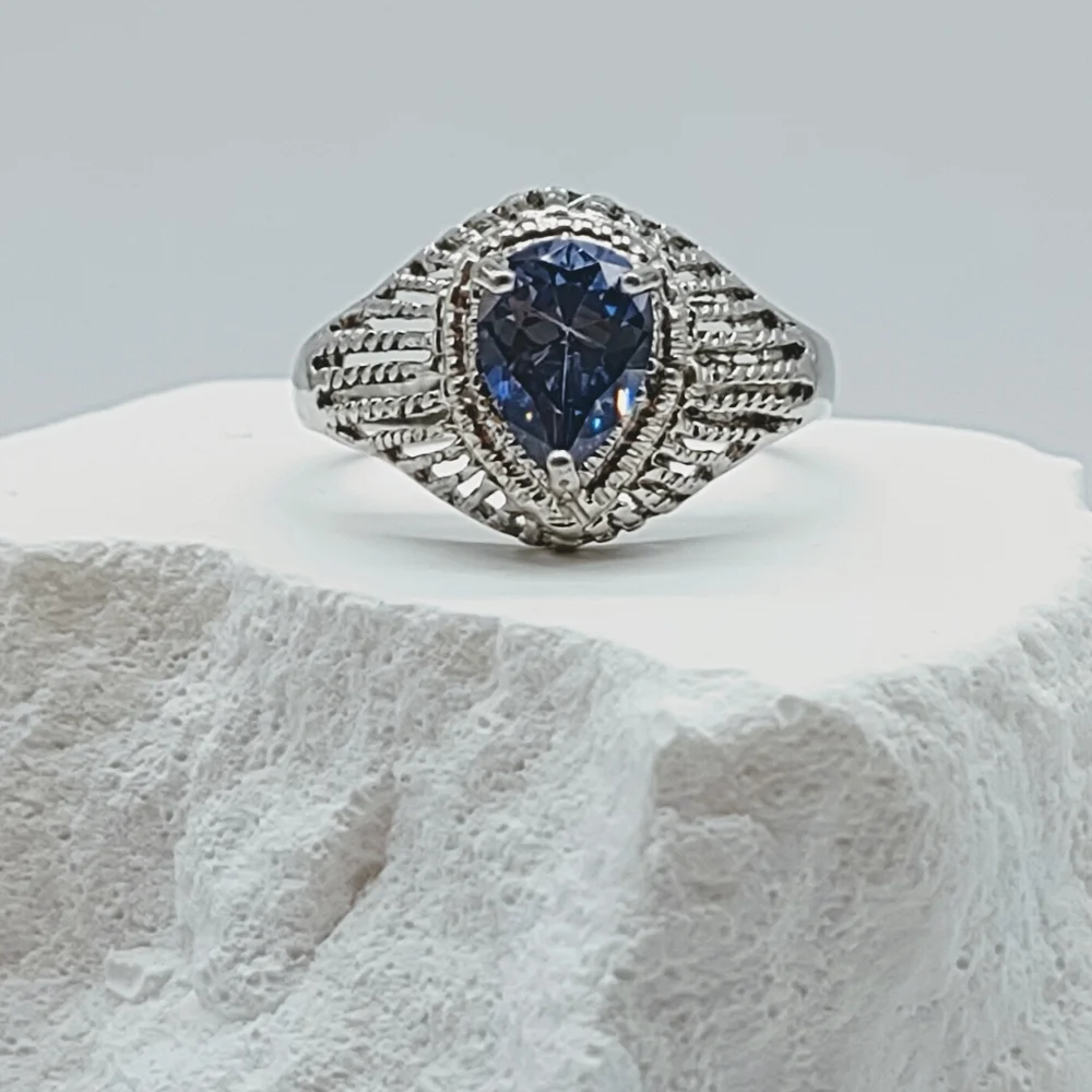 Sterling Silver Rainbow CZ Ring - Picture 3 of 7